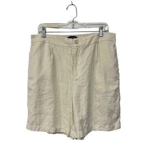 Tahari 100% Linen Shorts European Grown Flax Women’s XL Minimalist Coastal Beige